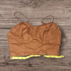 Indigo Rising Brown Halter Bralette Top Medium